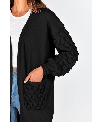 Women's Cardigan Sweaters Fall Clothes Open Front Cable Knit Oversized Winter Coats Outerwear Black $26.39 Sweaters