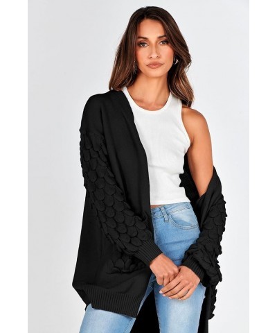 Women's Cardigan Sweaters Fall Clothes Open Front Cable Knit Oversized Winter Coats Outerwear Black $26.39 Sweaters