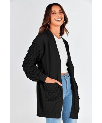 Women's Cardigan Sweaters Fall Clothes Open Front Cable Knit Oversized Winter Coats Outerwear Black $26.39 Sweaters