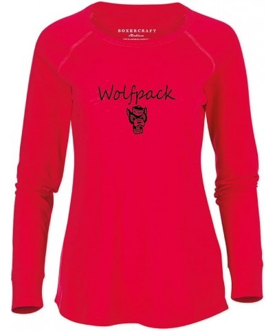 Women's NCAA Team Logo Solid Preppy Patch Tee North Carolina State Wolfpack Medium Red $13.13 T-Shirts