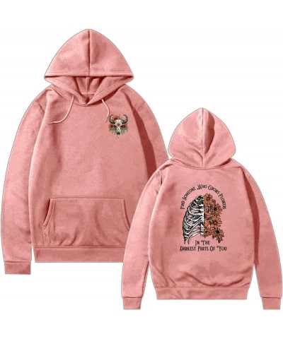 Country Music Concert Hoodie Sweatshirt Women Front Bull Skull Something In The Range Western Graphic Sweatshirt 1-rose Red $...