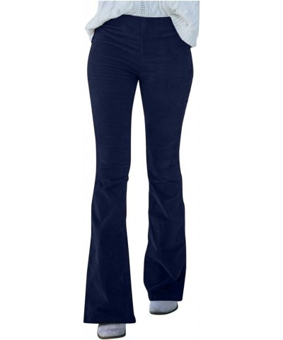 Slim Fit Corduroy Flare Pants for Ladies Skinny Casual Pants Fashion Wear to Work Comfy Leggings Pants with Pockets 1navy $4....