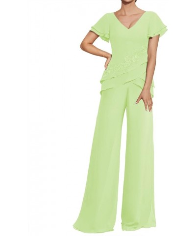 Pantsuit Mother of The Bride Dresses Lace Appliques Mother of The Bride Pants Suits for Wedding Party Dresses Sage Green $38....