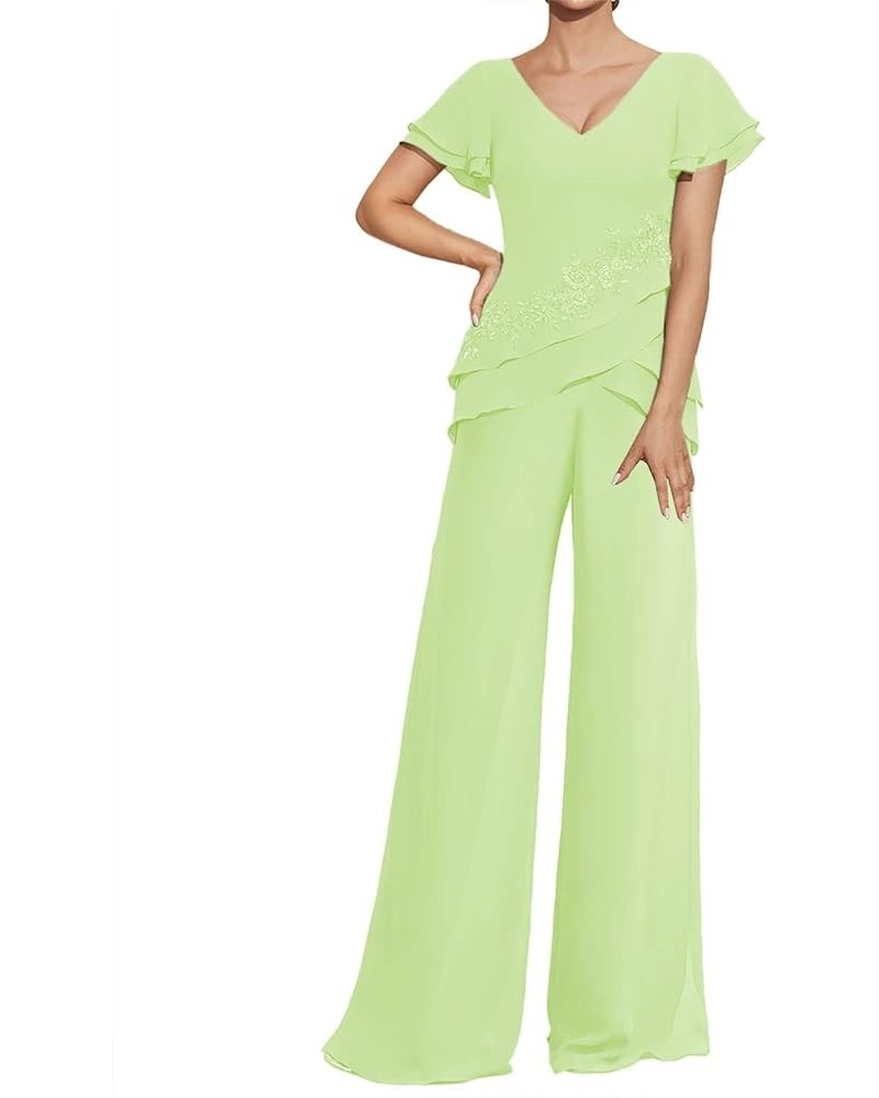 Pantsuit Mother of The Bride Dresses Lace Appliques Mother of The Bride Pants Suits for Wedding Party Dresses Sage Green $38....