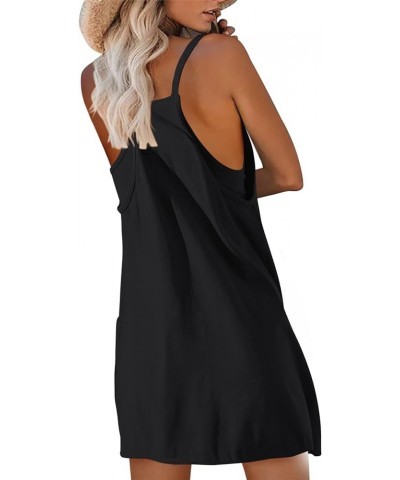 Women's Tennis Dress Sleeveless Workout Mini Dress with Shorts Spaghetti Strap Golf Cami Dresses Black $13.49 Activewear