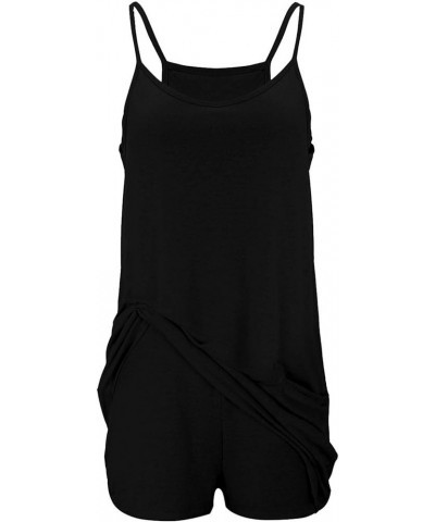 Women's Tennis Dress Sleeveless Workout Mini Dress with Shorts Spaghetti Strap Golf Cami Dresses Black $13.49 Activewear