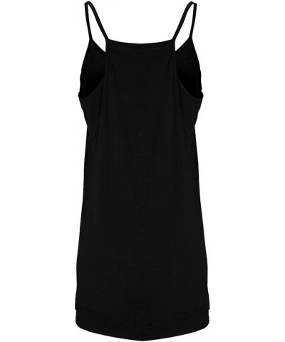 Women's Tennis Dress Sleeveless Workout Mini Dress with Shorts Spaghetti Strap Golf Cami Dresses Black $13.49 Activewear