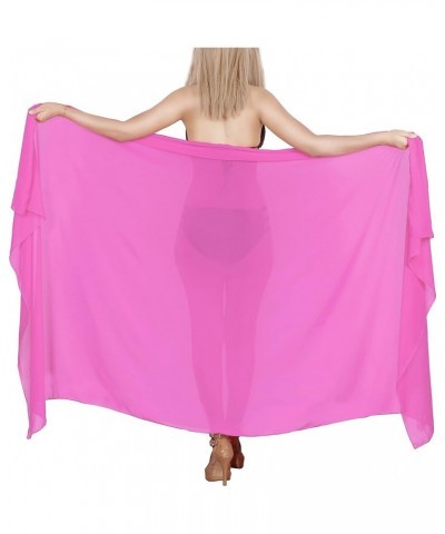 Sarong Swimsuit Coverup for Women Chiffon Long Bathing Suit Wrap Sheer Bathing Suit Bottom Full Solid Theme Plain, Pink $10.7...