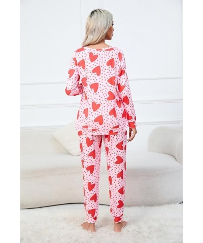 Women's Pajama Sets Casual 2Pcs Lounge Sets Long Sleeve Pullover Tops Long Joggers Pants with Pockets Heart $23.58 Lingerie