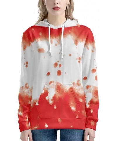 Casual Long Sleeve Hooded Sweatshirts for Women, Drawstring Pullover Hoodies Sweatshirts with Pockets Halloween Blood $17.97 ...