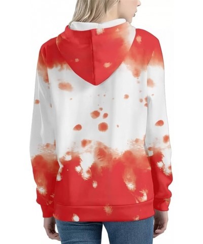 Casual Long Sleeve Hooded Sweatshirts for Women, Drawstring Pullover Hoodies Sweatshirts with Pockets Halloween Blood $17.97 ...