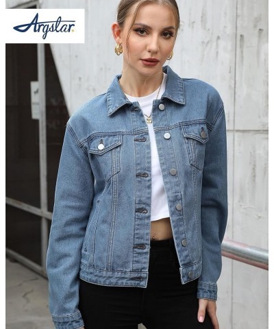 Denim Jacket for Women Button Up Long Sleeve with Pockets (Available in Inner Pockets) Light Blue $22.02 Jackets