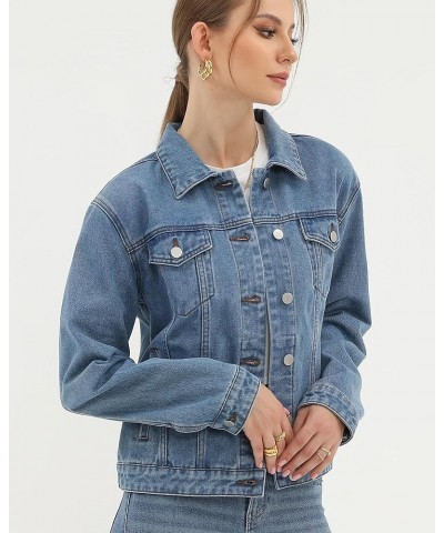 Denim Jacket for Women Button Up Long Sleeve with Pockets (Available in Inner Pockets) Light Blue $22.02 Jackets