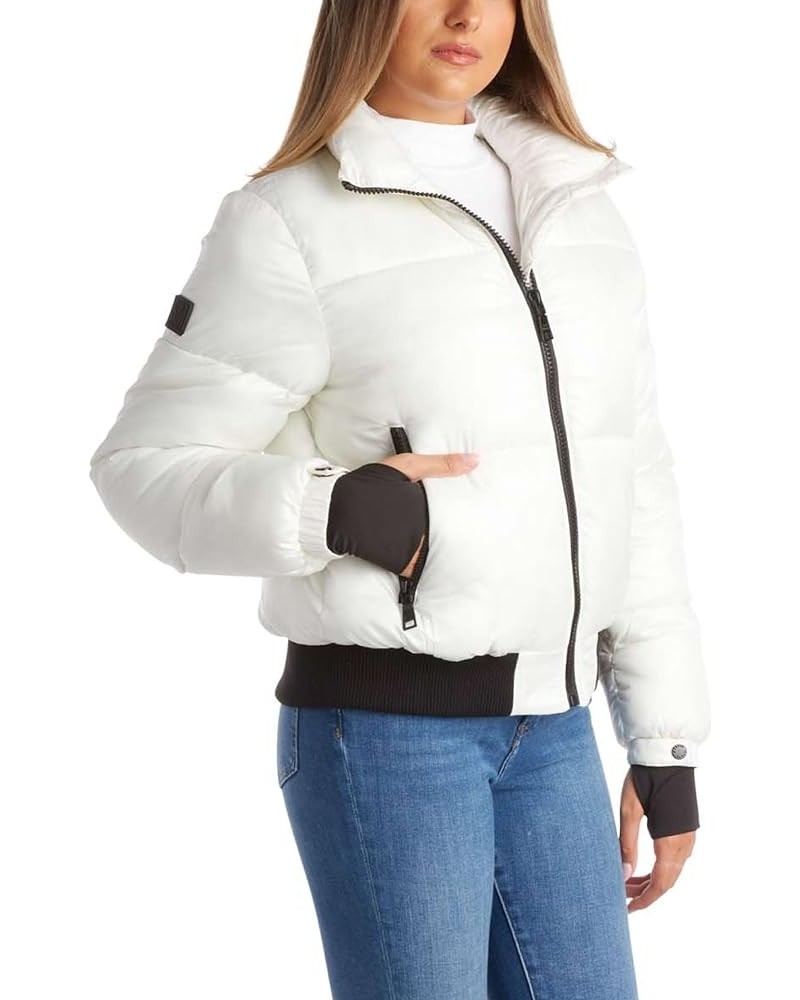 Womens Winter Jacket - Insulated Quilted Moto Puffer Jacket- Heavyweight Outerwear Bomber Jacket for Women, S-XL White $29.38...