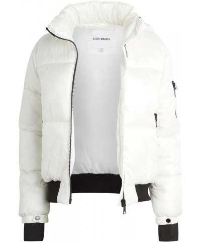 Womens Winter Jacket - Insulated Quilted Moto Puffer Jacket- Heavyweight Outerwear Bomber Jacket for Women, S-XL White $29.38...