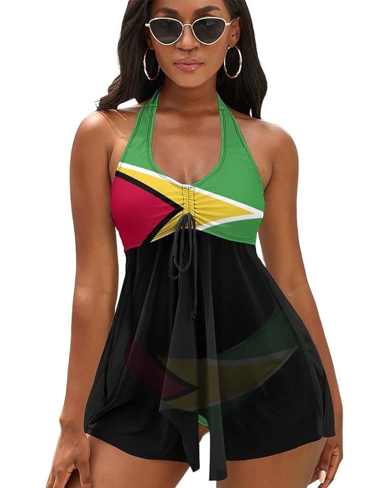 Bikini Guyana Flag Bathing Suit Women's Swimwear Split Skirt Suit Tummy Control Swimsuits XXL X-Large Style-4 $26.77 Swimsuits