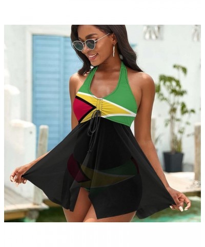 Bikini Guyana Flag Bathing Suit Women's Swimwear Split Skirt Suit Tummy Control Swimsuits XXL X-Large Style-4 $26.77 Swimsuits