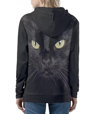 Women's Zip Up Hoodies Hoodie Casual Long Sleeve Sweatshirts Lightweight Zip Up with Pocket Hoodie Women Black Cat $19.68 Hoo...