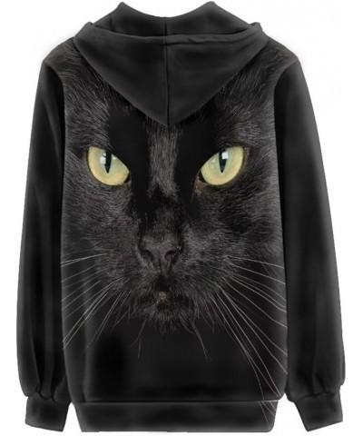 Women's Zip Up Hoodies Hoodie Casual Long Sleeve Sweatshirts Lightweight Zip Up with Pocket Hoodie Women Black Cat $19.68 Hoo...