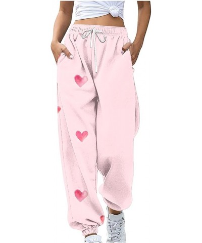 Sweatpants Women Fleece Sweatpants Baggy Sweatpants Fashion Causal Heart Print Pants Girls Cute Graphic Sweatpants Pink A 06 ...