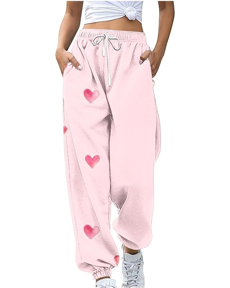 Sweatpants Women Fleece Sweatpants Baggy Sweatpants Fashion Causal Heart Print Pants Girls Cute Graphic Sweatpants Pink A 06 ...