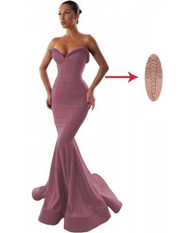 Women's Mermaid Strapless Long Prom Dresses Open Back Sweetheart Evening Gowns Taro Purple $41.33 Dresses