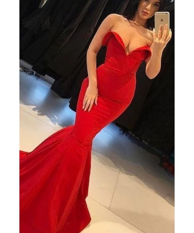 Women's Mermaid Strapless Long Prom Dresses Open Back Sweetheart Evening Gowns Taro Purple $41.33 Dresses