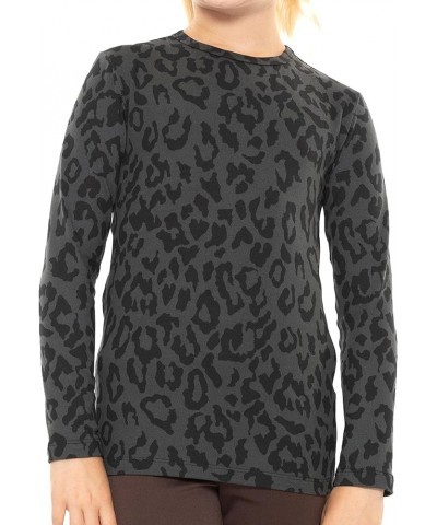 Girls, Women's and Plus Oh So Soft Long Sleeve Crew Neck Top Youth Black Cheetah $12.37 T-Shirts