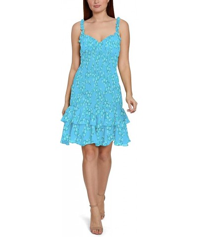 Women's Sleeveless Smocked Tiered Dress with Flounce Poppy $16.49 Dresses