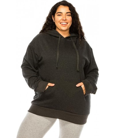 Women's Plus Size Hoodie Pullover – Oversized Medium Weight Fleece Warm Loose Fit Casual Long Sleeve Hooded Sweatshirts Charc...