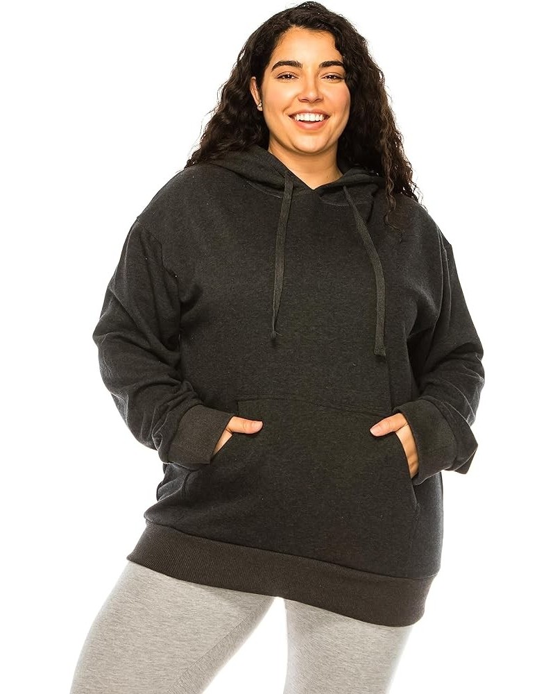 Women's Plus Size Hoodie Pullover – Oversized Medium Weight Fleece Warm Loose Fit Casual Long Sleeve Hooded Sweatshirts Charc...