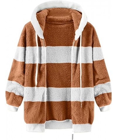 Womens Long Coat Sherpa Jacket for Women Winter Long Sleeve Full Zip Hoodies Oversized Fuzzy Fleece Teddy Coats 03-brown $18....