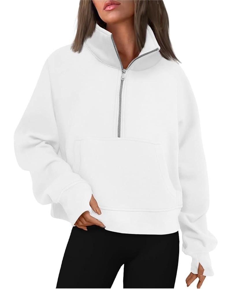 Zip Up Hoodies for Women Oversized Sweatshirt Long Sleeve Shirts Casual Plus Size Tops Fall Clothes With Thumb Hole D-white $...