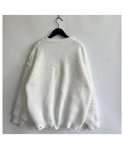 Light Weight Sweaters for Women Casual Dolman Long Sleeve Tops Winter Knit Drop Shoulder Sweater Fall Jumper Tunics E112-whit...