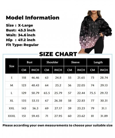 Womens Long Sleeve Tops Fall Floral Baggy Half Zip Sweatshirt Drop Shoulder 1/4 Zip Pullover Graphic Loose Fit Clothes G242-b...