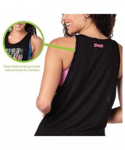 Athletic Fitness Active Loose Dance Workout Muscle Tank Tops for Women Black 0 $10.29 Activewear