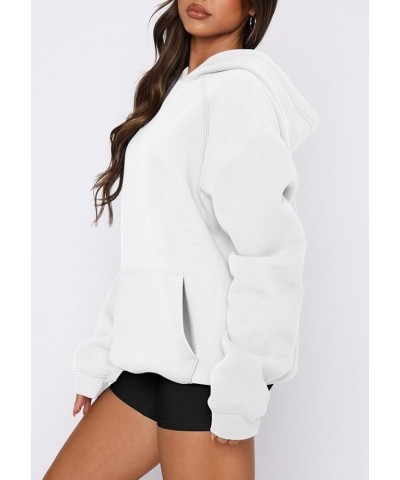 Women Long Sleeve Sweatshirt Kangaroo Pocket Solid Basic Top A-white $12.18 Hoodies & Sweatshirts