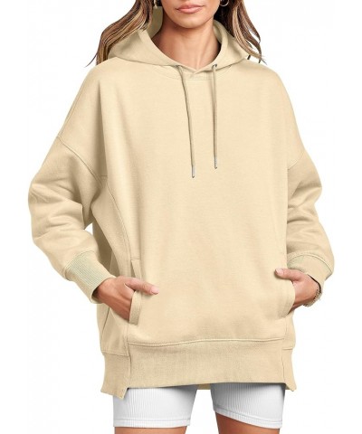 Women's Oversized Hoodies Fleece Casual Drop Shoulder Athletic Sweatshirts Long Sleeve Pullover 2023 Trendy Top Apricot $19.2...