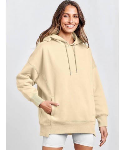 Women's Oversized Hoodies Fleece Casual Drop Shoulder Athletic Sweatshirts Long Sleeve Pullover 2023 Trendy Top Apricot $19.2...