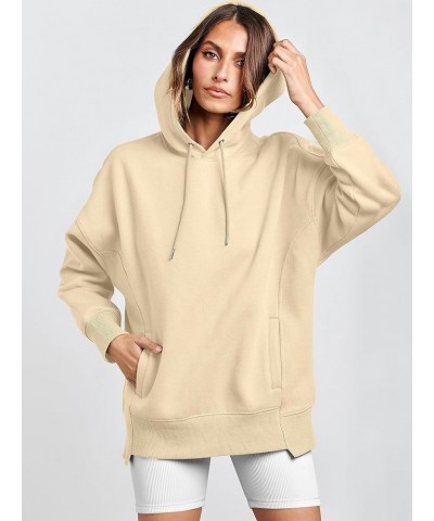 Women's Oversized Hoodies Fleece Casual Drop Shoulder Athletic Sweatshirts Long Sleeve Pullover 2023 Trendy Top Apricot $19.2...