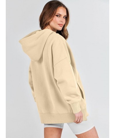 Women's Oversized Hoodies Fleece Casual Drop Shoulder Athletic Sweatshirts Long Sleeve Pullover 2023 Trendy Top Apricot $19.2...