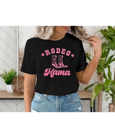 Rodeo Mama Rodeo Daddy Matching Shirt for Couples T Shirt Vintage Western Rodeo Graphic Holiday Tees Short Sleeve Top A-black...