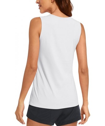 Women's Sleeveless Workout Shirts UPF 80+ Dry Fit Running Wicking Tank Tops Athletic Gym Summer Tops White $10.07 Activewear