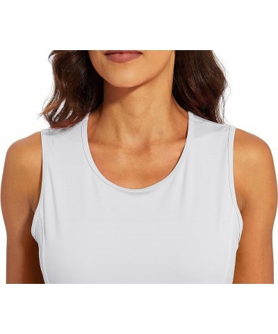 Women's Sleeveless Workout Shirts UPF 80+ Dry Fit Running Wicking Tank Tops Athletic Gym Summer Tops White $10.07 Activewear