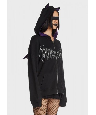 Womens Y2K Long Sleeve Hoodies Zip Up Star Graphic Track Jackets Hip Hop Harajuku Oversized Sweater Sweatshirts Gothic Black ...