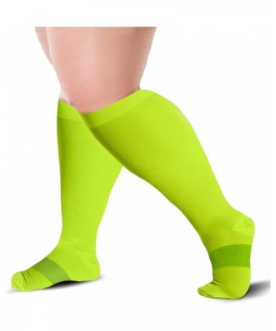 Knee High Compression Socks 15 to 20 mmHg Black 3X-Large Neon Green (1-pair) $11.76 Activewear