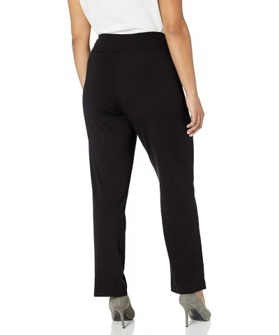 Women's Misses Pull on Solid Knit Flare Leg Pant with Tummy Panel Black $14.16 Pants