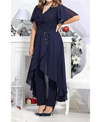 Women's Chiffon 2 Pieces Mother of The Bride Pant Suits for Wedding V Neck Mother of The Groom Dresses MIS17 Coral $30.60 Suits