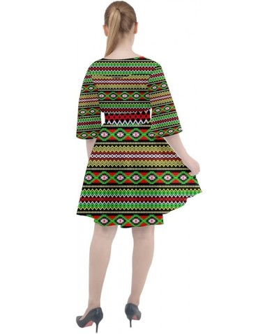 Womens Boho Button Up Dress Marijuana Cannabis Leaf Marihuana Rasta Dashiki V-Neck Flare Sleeve Mini Dress Rasta Green Boho $...