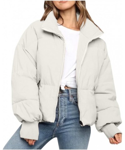 Womens Puffer Jacket 2023 Winter Warm Packable Down Jacket Lightweight Slim Fit Hooded Jacket 5beige $17.69 Jackets